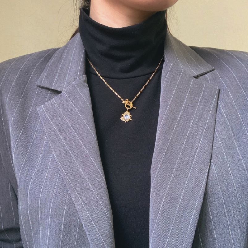 奢華水滴鑽項鍊luxury toggle necklace